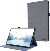 Case2go - Tablet hoes geschikt voor Lenovo Tab P12 (2023) - Bookcase van spijkerstof met pasjeshouder - Blauw
