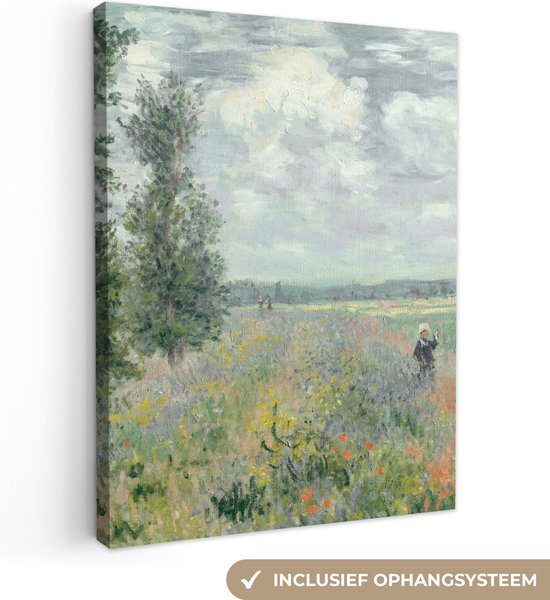 Canvas Schilderij Claude Money - Poppy fields - Kunst - Oude meesters - 30x40 cm - Wanddecoratie