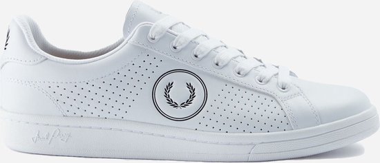 Fred Perry B721 perf leather branded - white black