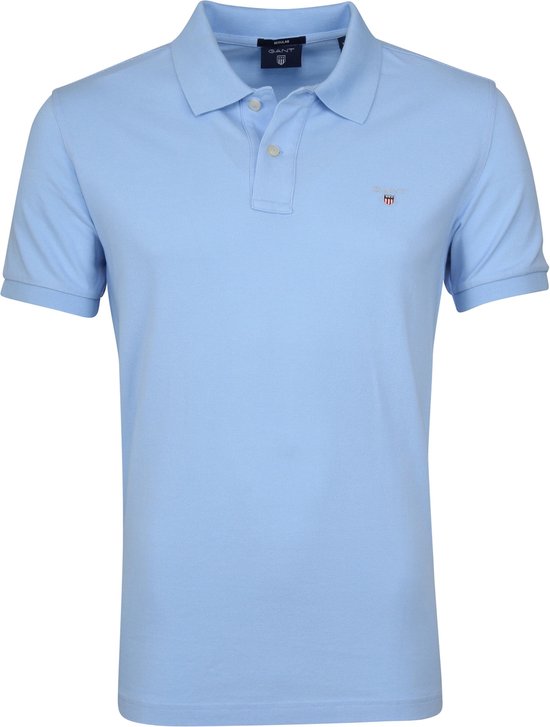 Gant - Basic Poloshirt Lichtblauw - Regular-fit - Heren Poloshirt Maat 4XL