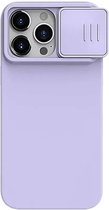 Nillkin CamShield Hoesje Geschikt voor Apple iPhone 15 Pro - Compatibel met MagSafe - Siliconen Back Cover - met Camera Slider Paars