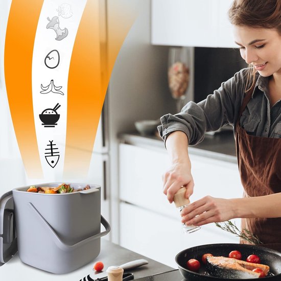 Poubelle à compost de cuisine, poubelle organique de 4 L pour les déchets organiques Poubelle à compost de cuisine, poubelle organique de 4 L pour les déchets organiques