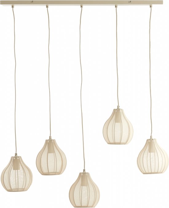 Lampe à suspension Light & Living Elati - 15x100x22 (LxHxP) - Métal/textile - Naturel