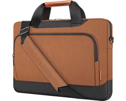 Laptophoes met grote capaciteit, schoudertas, compatibel met 17-17,3 inch Dell Precision 17/MSI/HP Gaming Pavilion 17, MacBook Pro 17, bruin