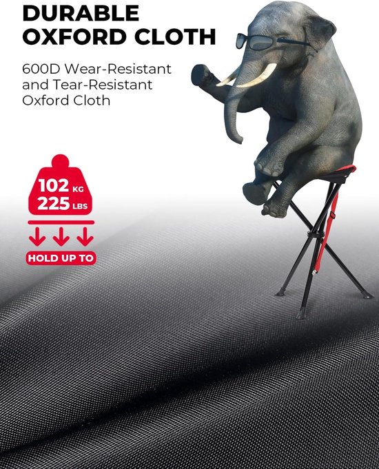 Tabouret Trépied Pliable Haut Slacker Pour L'extérieur, Le Camping, La Randonnée, La Chasse, La Randonnée, La Pêche, Les Voyages, Supporte 220 Livres