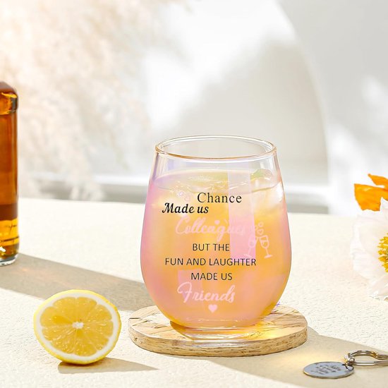 Cadeau d'adieu Verres à vin pour collègue Cadeau pour Nieuwe collègue Changement d'emploi Nouvel emploi Bonne Succes Cadeaux personnalisés pour meilleurs amis Femmes Hommes Verre à vin 480 ml