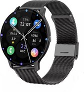 Royal Supplies SQ-33 Smartwatch - Smartwatch Heren - Smartwatch Dames - Belfunctie- HD Touchscreen - Horloge - Stappenteller - Bloeddrukmeter - Saturatiemeter - IOS & Android -Screenprotector- Zwart staal