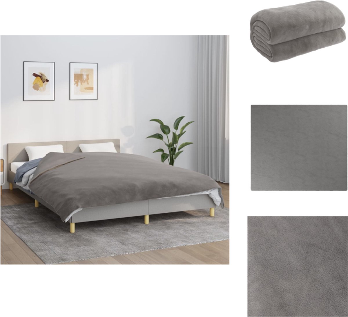 vidaXL Verzwaringsdeken - Verzwaringsdekens - Zwaartedeken - Verzwaarde Deken - Verzwaringsdeken met hoes 200x220 cm 13 kg stof grijs