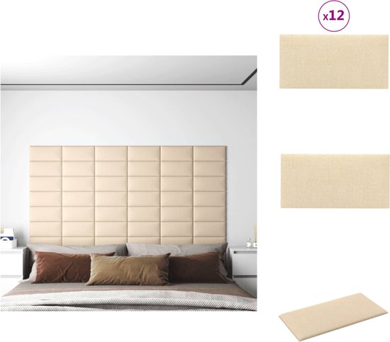 vidaXL wandpanelen - Trendy - Wanddecoratie - 30x15 cm - Hoogwaardige stof - Wandpaneel