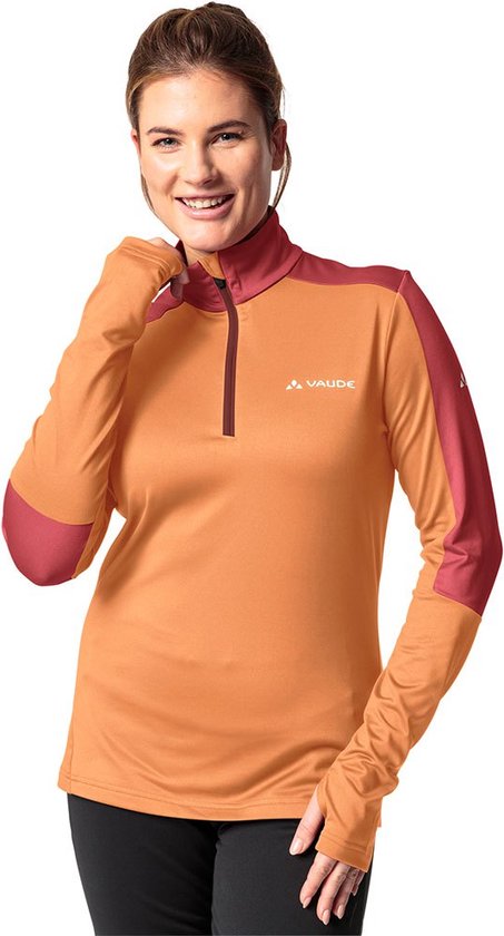 Vaude Livigno Ii T-shirt Met Halve Rits En Lange Mouwen Oranje 40 Vrouw