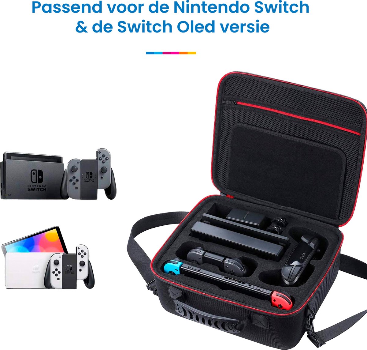 YONO Opbergtas XL Nintendo Switch OLED - Zwart thumbnail 3