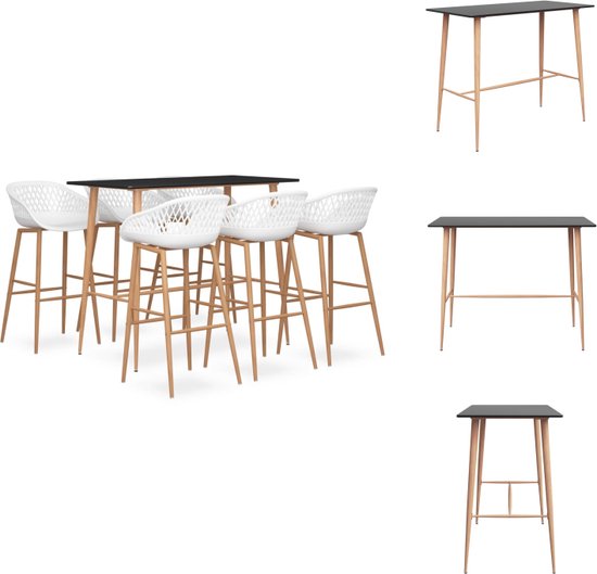 HOMCOM Ensemble de Bar 6 Pcs avec 2 Tables de Petit-Déjeuner 4 Tabourets pour Cuisine