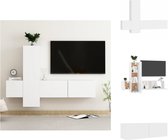 vidaXL Tv-meubel - Trendy - Televisiekast - Afmetingen- 100 x 30 x 30 cm - Kleur- Wit - Kast