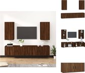 vidaXL TV-meubelset Nordic - 2x 100 x 34.5 x 40 cm + 2x 40 x 34.5 x 80 cm - Bruineiken - Kast