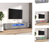 vidaXL TV-meubel Eiken Grijs - 100 x 35 x 40 cm - LED-verlichting - USB-aansluiting - Kast