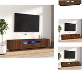 vidaXL TV-meubel LED-verlichting - Praktisch materiaal - Afmetingen- 100/80 x 35 x 40 cm - Kleur- bruineiken - Kast