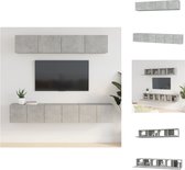 vidaXL Tv-meubelset - betongrijs - 3x 60x30x30 cm - 2x 80x30x30 cm - Kast