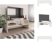 vidaXL Tv-meubel Vintage - Bewerkt hout - 100 x 40 x 40 cm - Wit - Kast