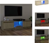 vidaXL TV-meubel Sonoma Eiken - 120 x 30 x 35.5 cm - Met RGB LED-verlichting - Kast