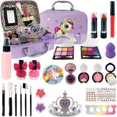 Make up Koffer Meisjes - Kinder Speelkoffer met Inhoud - Makeupset voor Kinderen - Paars met Eenhoorn - Voor Jouw Prinsesje