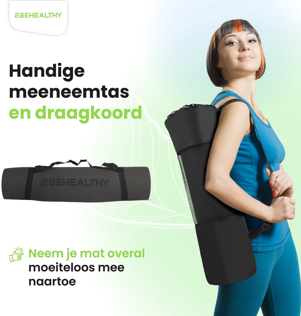 2BEHEALTHY Antislip Yogamat 0,8cm thumbnail 2