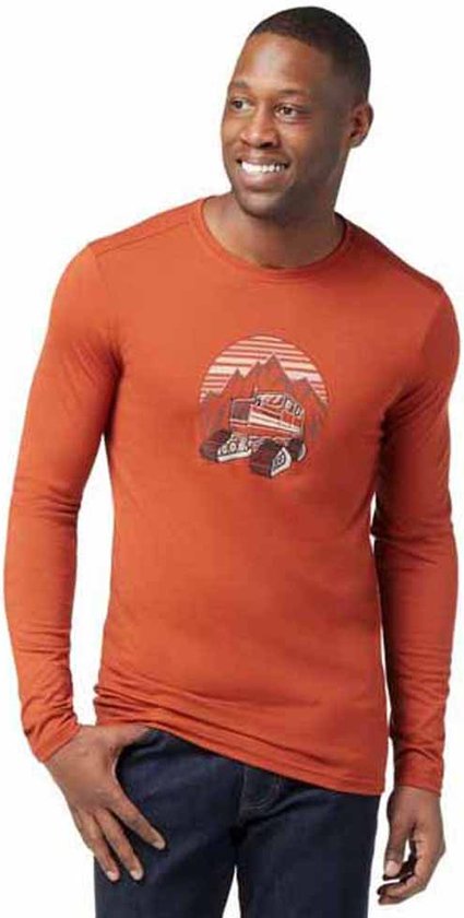 Chemise à manches longues Smartwool Snowcat Trek Graphic Oranje S Homme