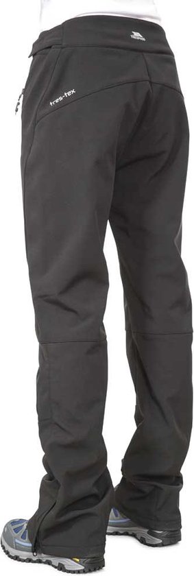 Trespass Squidge - Pantalon Softshell Imperméable Femme - Respirant, Coupe-Vent, Poches Zippées, Noir