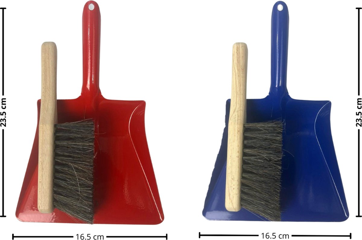 Goedkoopste Synx Tools kinder stoffer en blik set van 2 - Handveger en blik - Metaal - Blauw en Rood - kinderbezem - stoffer en blik kinderen - bezems