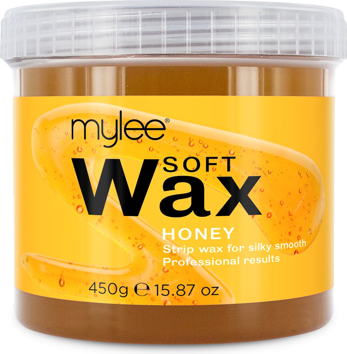 Mylee Honing Zachte Creme Wax voor gevoelige huid 450 g, magnetron- en wasverwarming vriendelijk, ideaal voor alle lichaamsoppervlak, koppige grove ontharing