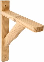 AMIG Plankdrager/planksteun van hout - lichtbruin - H230 x B170 mm - boekenplank steunen - tot 90 kg