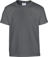 T-shirt Kind 9/11 years (L) Gildan Ronde hals Korte mouw Charcoal 100% Katoen