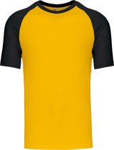 SportT-shirt Heren S Kariban Ronde hals Korte mouw Yellow / Black 100% Katoen