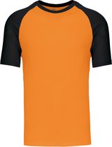 T-shirt de sport Homme M Kariban Col rond Manche courte Orange / Noir 100% Katoen