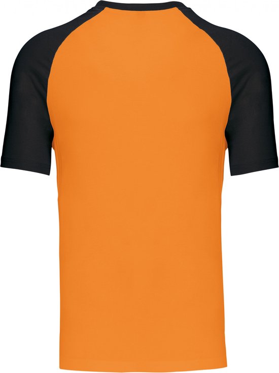 SportT-shirt Heren XL Kariban Ronde hals Korte mouw Orange / Black 100% Katoen