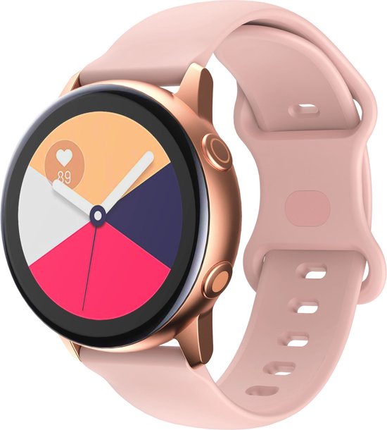 Cadorabo Bracelet en silicone 20 mm compatible avec Samsung Galaxy Watch 42 mm / 3 / 4 / 5 / Sport en ROSE - Manchette de remplacement pour Huawei Watch 2 pour Nokia Steel pour LG Watch Sport etc.