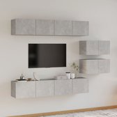 vidaXL TV meubelset - betongrijs - 4x 80x30x30cm / 2x 60x30x30cm - Kast