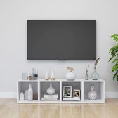 vidaXL TV-meubel - Wit - 37 x 35 x 37 cm - Bewerkt hout - Kast