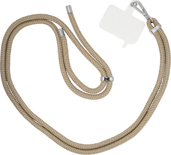 Foto: Xoxo wildhearts telefoonkoord universeel koord voor telefoon easy cord telefoonbandjes ketting voor telefoon koord voor telefoon universeel koord voor telefoon samsung telefoonkoord iphone phone cord bruin zilver