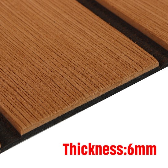 BBoot Decking Tapis de bateau auto-adhésif - Tapis de terrasse en mousse de teck EVA - Plancher de Bateaux en teck - Revêtements de sol de yacht en teck - Revêtements de sol de plancher en teck - Lavable - 240 x 60 x 0,6 cm - Marron clair