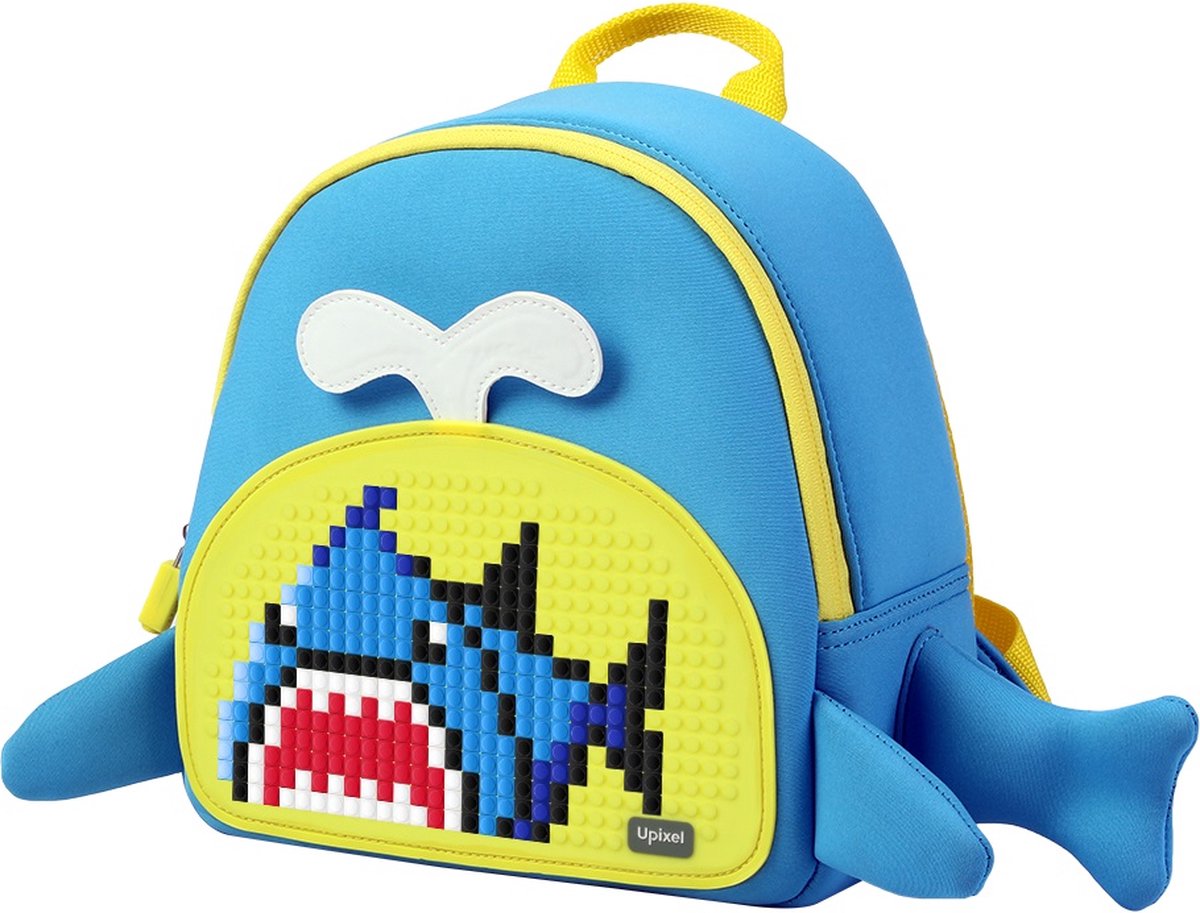 Upixel Little Blue Whale - Kinderrugzak - DIY Pixel Art - Blauw/Geel