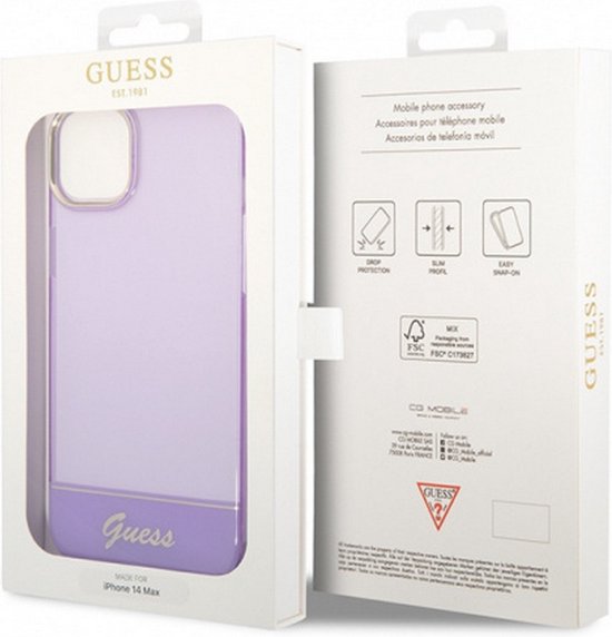 Coque arrière translucide Guess - Apple iPhone 14 Plus (6,7") - Violet