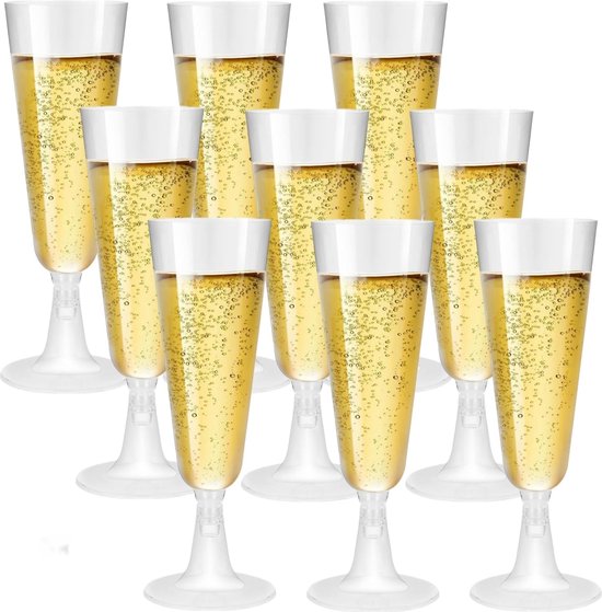 Flûtes à champagne, lot de 20 verres à champagne en plastique