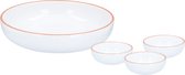 Set van 8x stuks Jamie Oliver serveer kommen/schalen creme - Servies sets