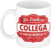 De leukste collega van de wereld cadeau mok / beker wit met rood embleem 300 ml