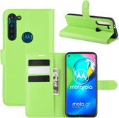 Coverup Book Case - Geschikt voor Motorola Moto G8 Power Hoesje - Groen
