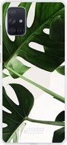 Samsung Galaxy A71 Hoesje Transparant TPU Case - Tropical Plants #ffffff
