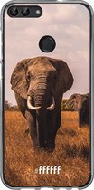 Huawei P Smart (2018) Hoesje Transparant TPU Case - Elephants #ffffff