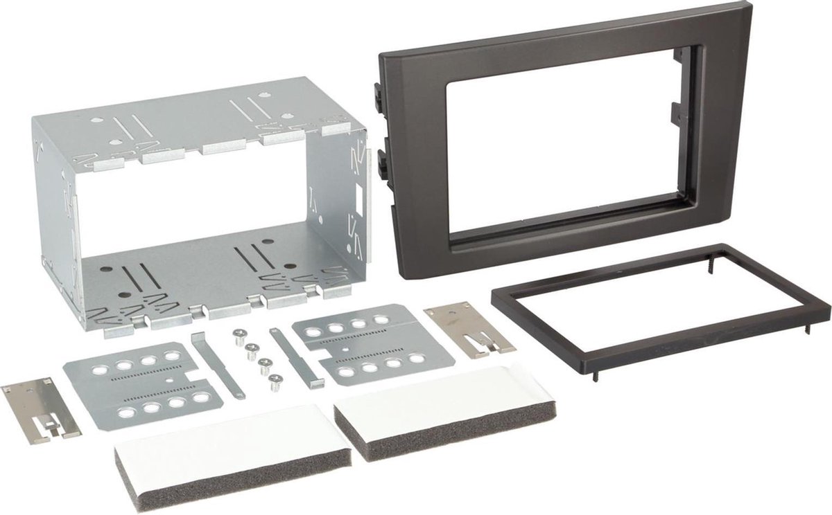 2-DIN Paneel geschikt voor Volvo XC90 2002-2014 - Kleur: Zwart