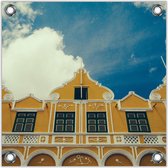Tuinposter –Bovenkant van Gelehuisjes– 100x100 Foto op Tuinposter (wanddecoratie voor buiten en binnen)