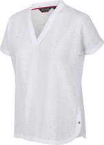 Dames Jacinda Coolweave top met V-hals Outdoorshirt wit